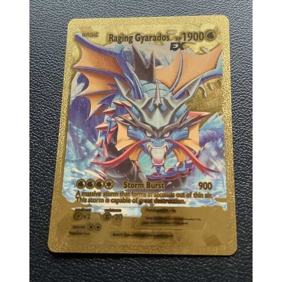 Pokémon- Gold Foil Collectable Card Basic Raging Gyarados Ex Hp1900 - Picture 1 of 4